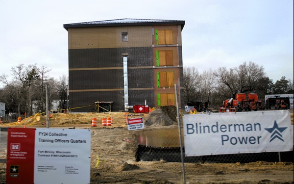 April 2026 construction operations for $55.75 million Collective Training Officers Quarters Project at Fort McCoy