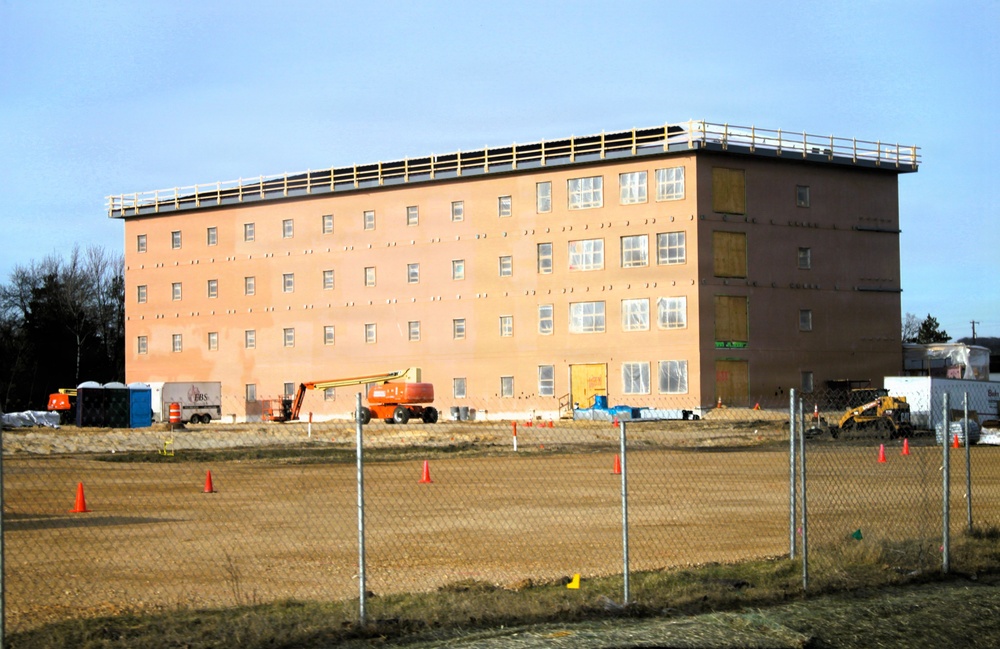 April 2026 construction operations for $55.75 million Collective Training Officers Quarters Project at Fort McCoy
