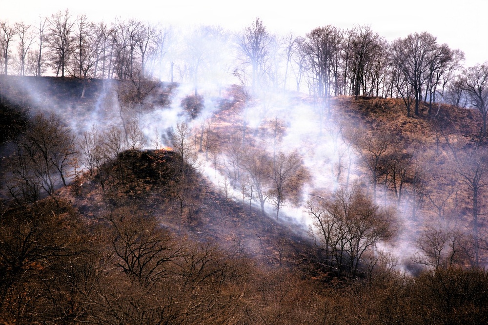 April 2026 prescribed burn operations at Fort McCoy