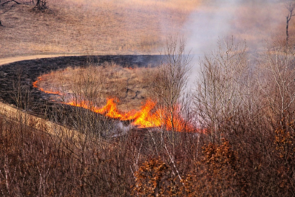 April 2026 prescribed burn operations at Fort McCoy