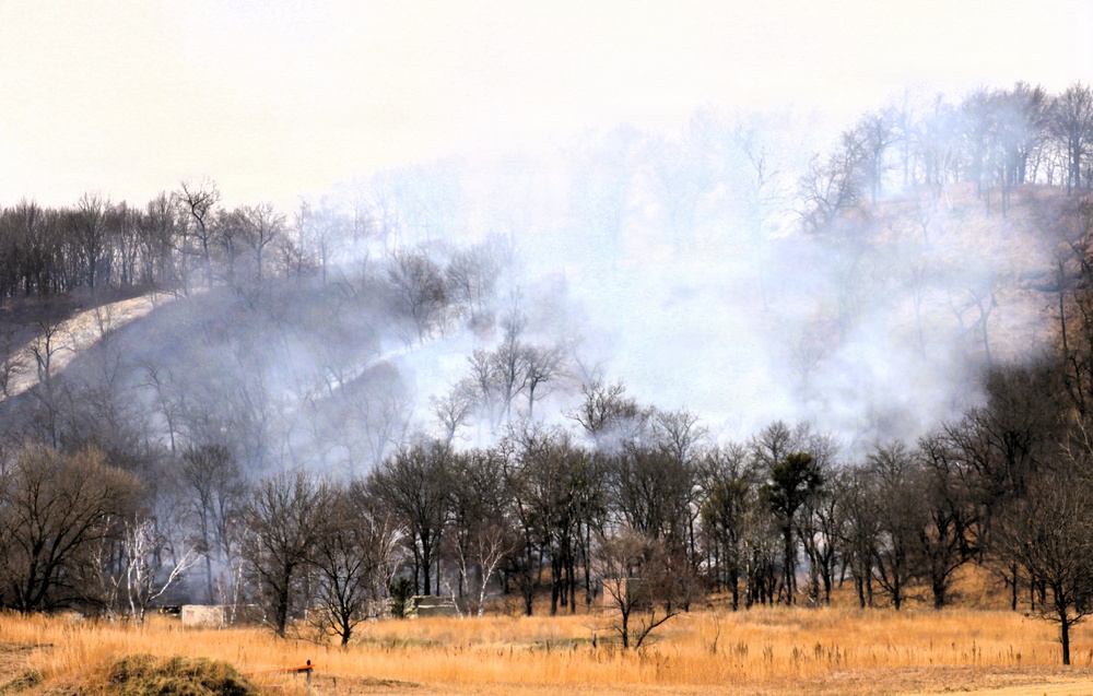 April 2026 prescribed burn operations at Fort McCoy