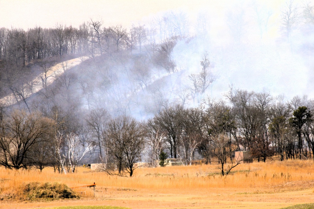 April 2026 prescribed burn operations at Fort McCoy