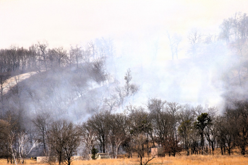 April 2026 prescribed burn operations at Fort McCoy