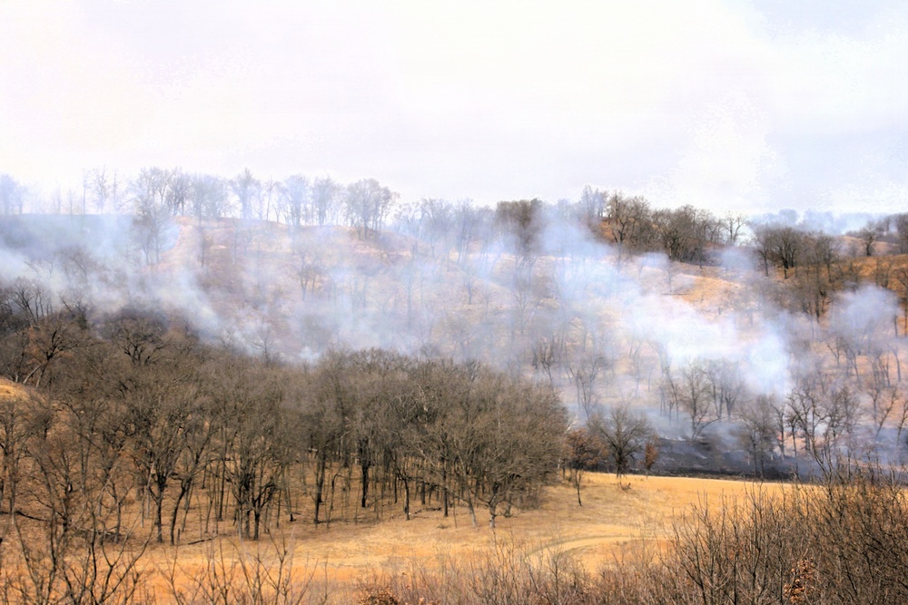 April 2026 prescribed burn operations at Fort McCoy