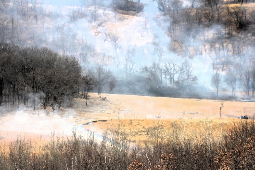 April 2026 prescribed burn operations at Fort McCoy