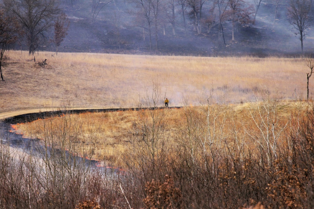 April 2026 prescribed burn operations at Fort McCoy