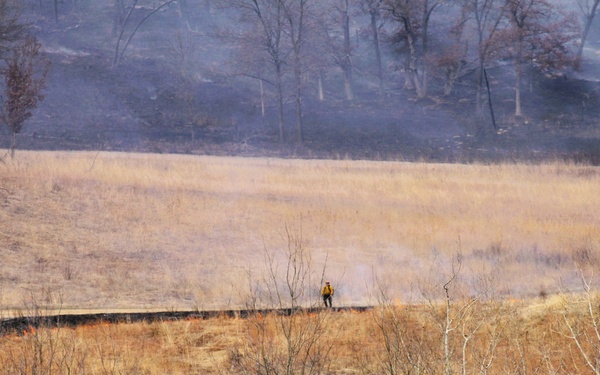 April 2026 prescribed burn operations at Fort McCoy