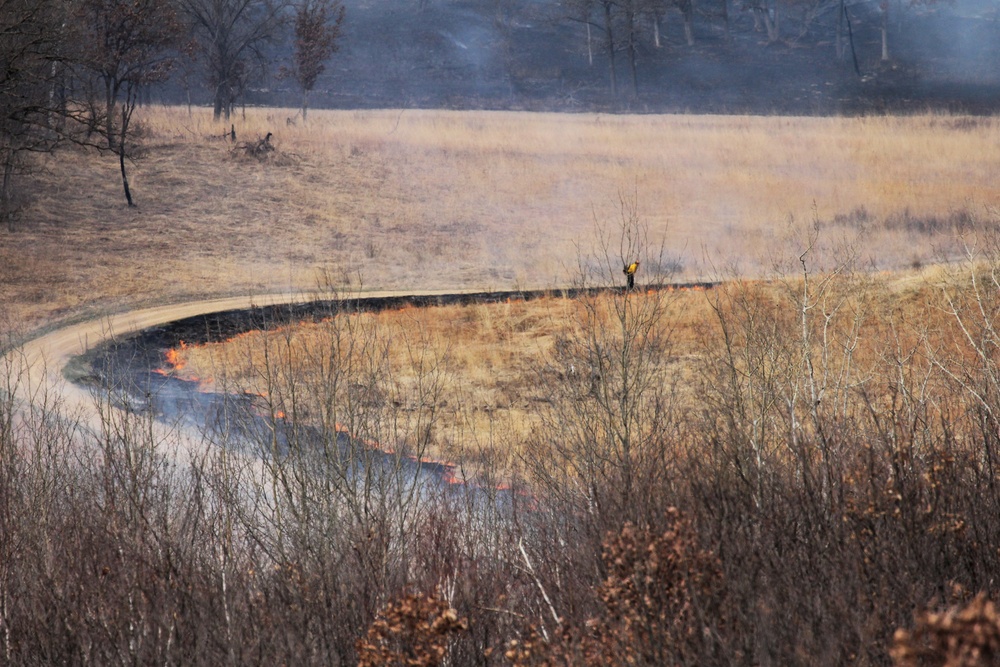 April 2026 prescribed burn operations at Fort McCoy
