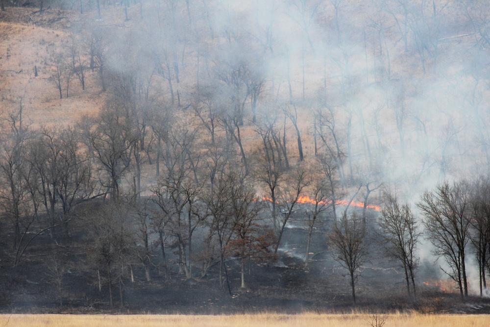 April 2026 prescribed burn operations at Fort McCoy