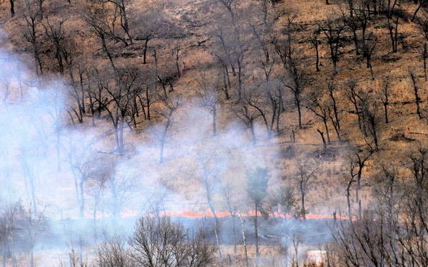 April 2026 prescribed burn operations at Fort McCoy