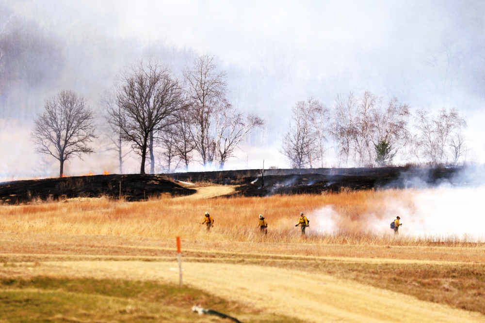 April 2026 prescribed burn operations at Fort McCoy