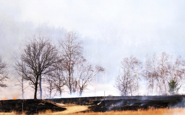 April 2026 prescribed burn operations at Fort McCoy