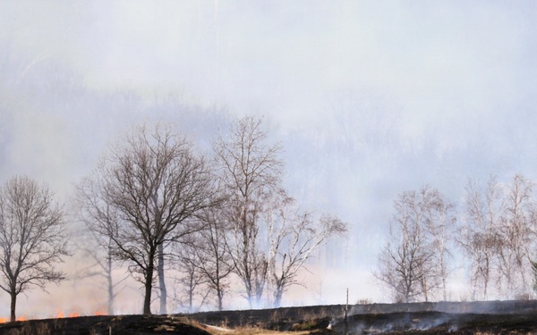 April 2026 prescribed burn operations at Fort McCoy