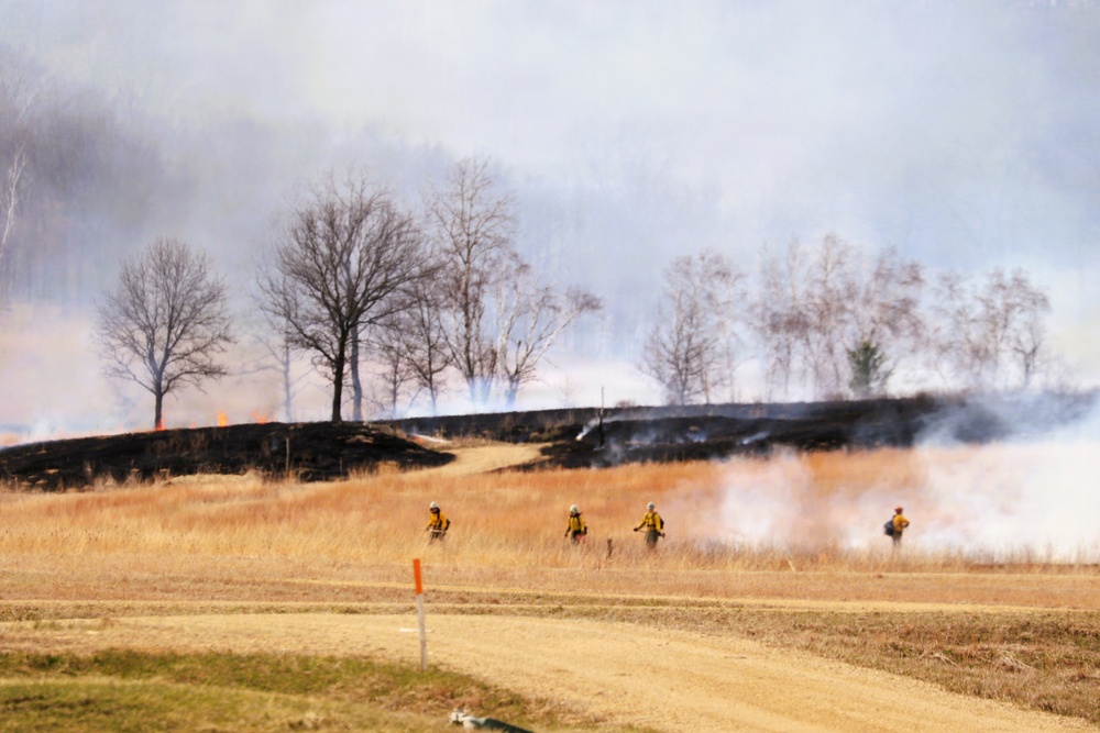 April 2026 prescribed burn operations at Fort McCoy
