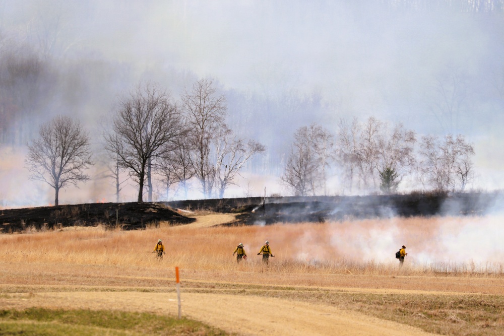 April 2026 prescribed burn operations at Fort McCoy
