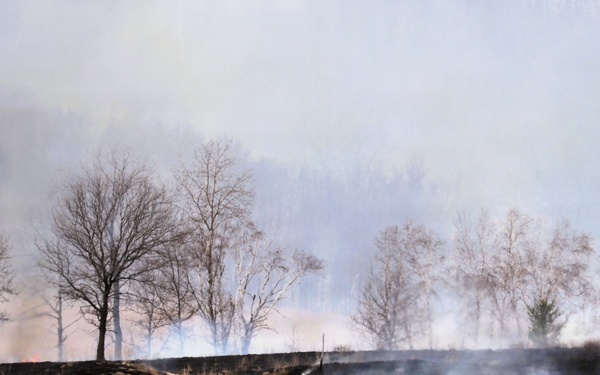 April 2026 prescribed burn operations at Fort McCoy