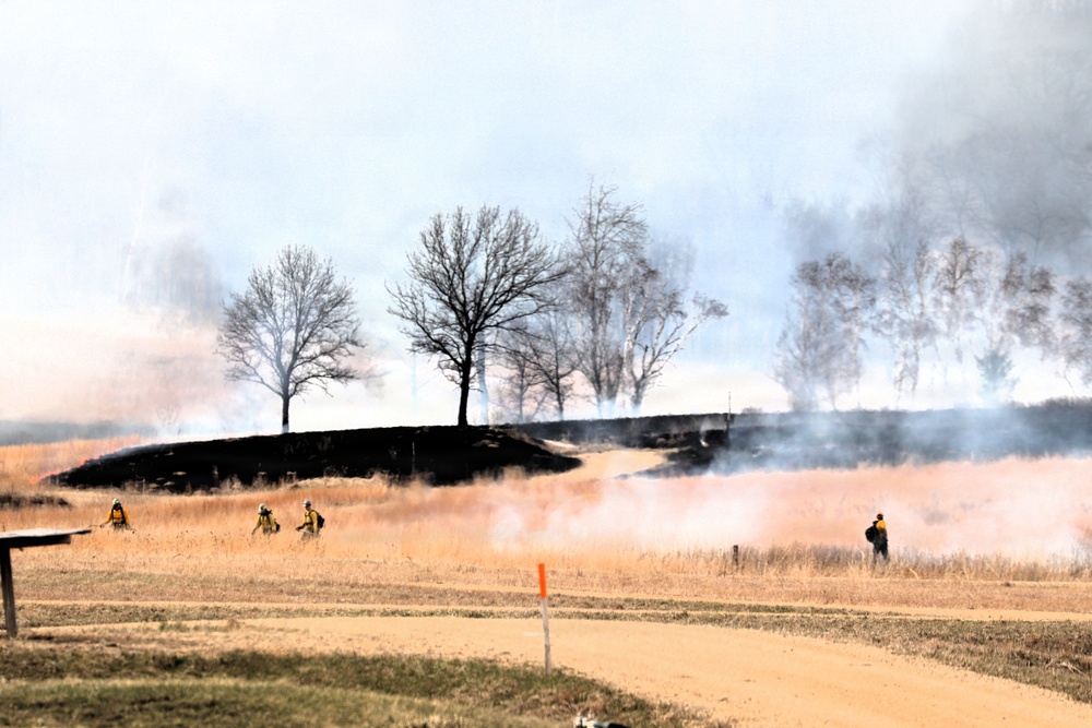 April 2026 prescribed burn operations at Fort McCoy