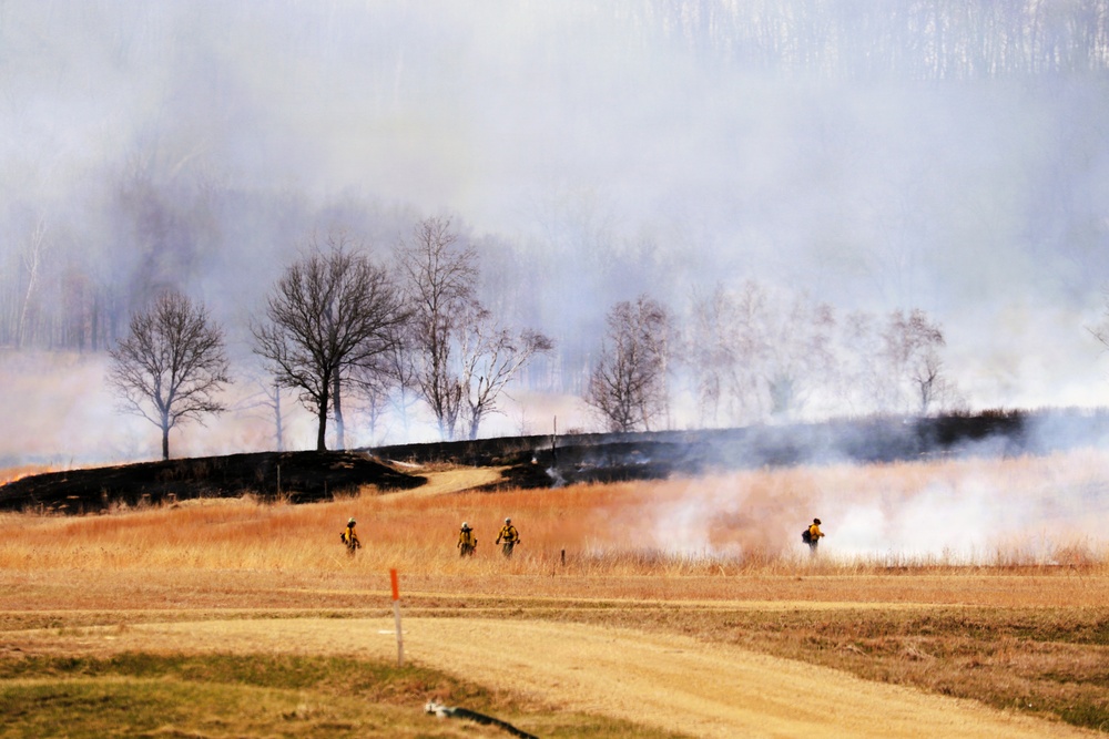 April 2026 prescribed burn operations at Fort McCoy