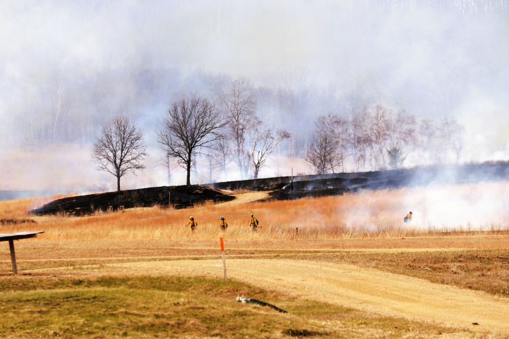 April 2026 prescribed burn operations at Fort McCoy