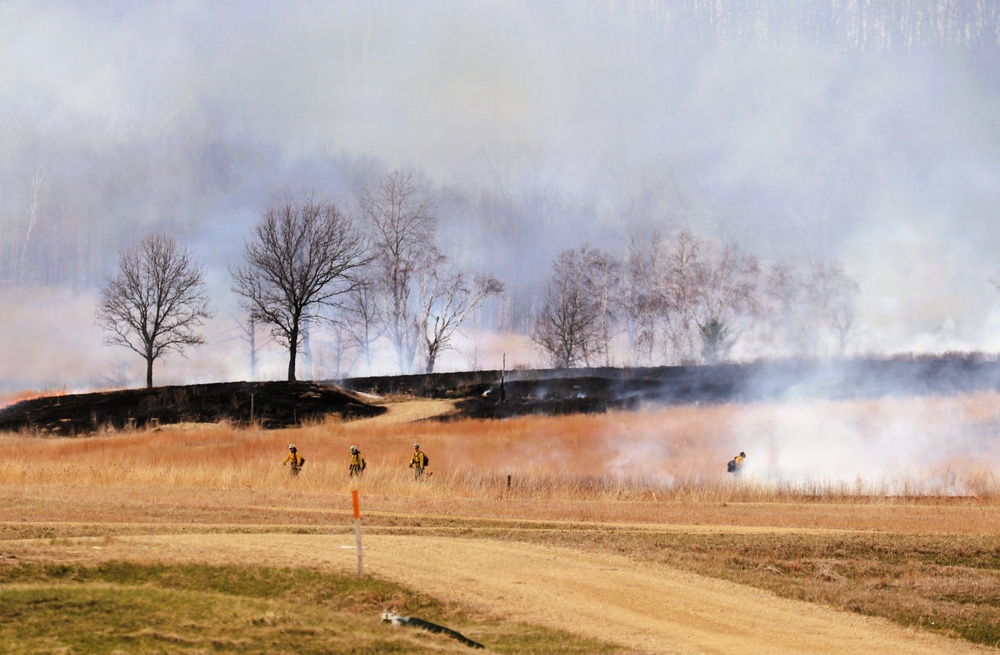 April 2026 prescribed burn operations at Fort McCoy