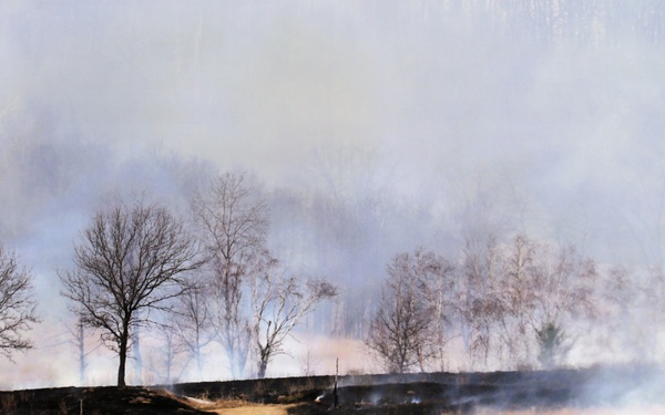 April 2026 prescribed burn operations at Fort McCoy