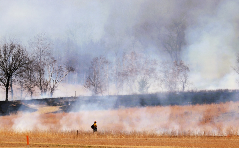 April 2026 prescribed burn operations at Fort McCoy