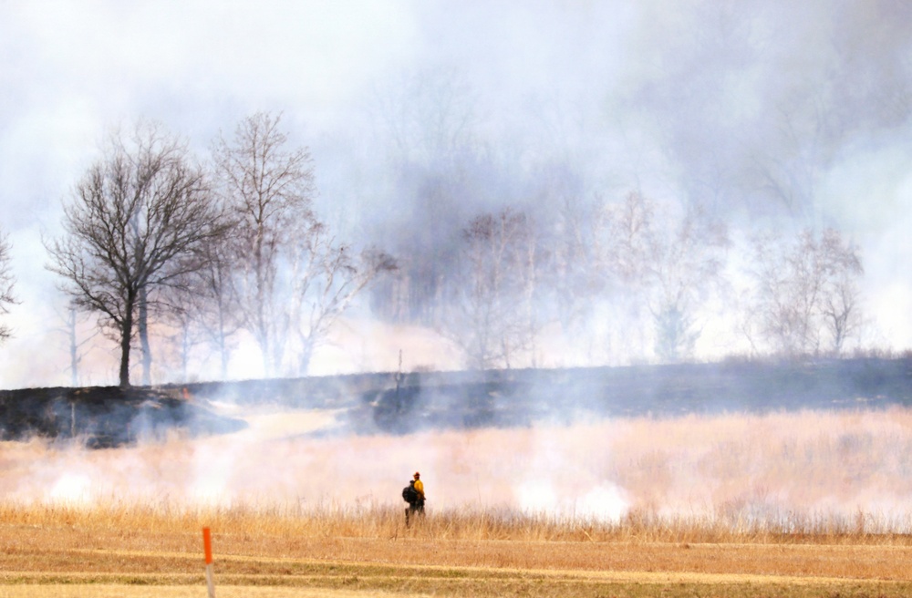 April 2026 prescribed burn operations at Fort McCoy