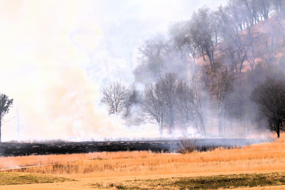 April 2026 prescribed burn operations at Fort McCoy