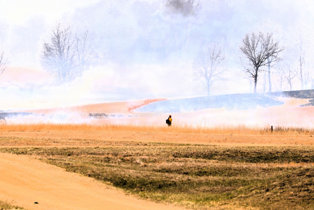 April 2026 prescribed burn operations at Fort McCoy