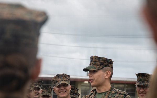 U.S. Marines Receive Navy and Marine Corps Achievement Medal From 3rd Marine Division Commanding General