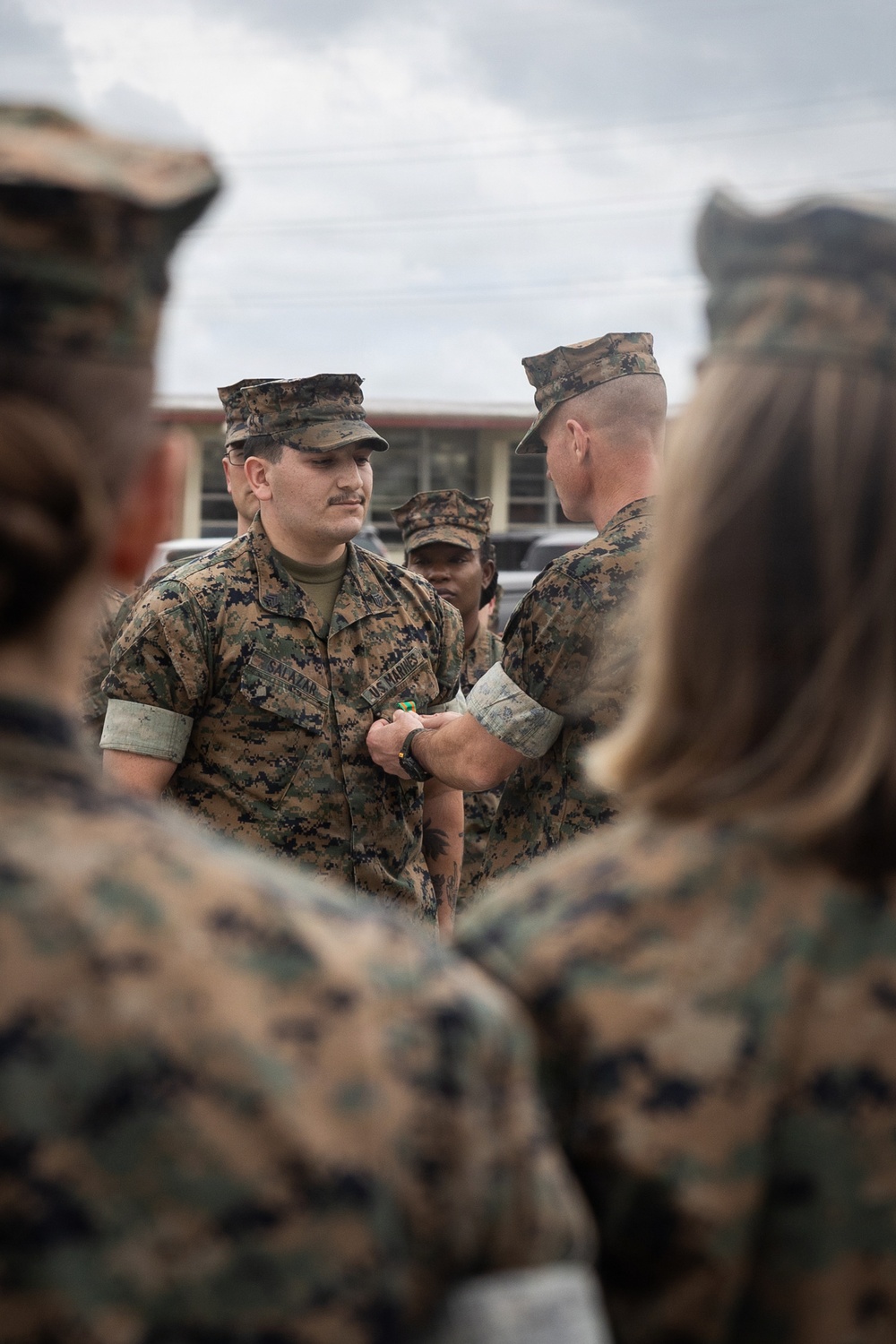 U.S. Marines Receive Navy and Marine Corps Achievement Medal From 3rd Marine Division Commanding General