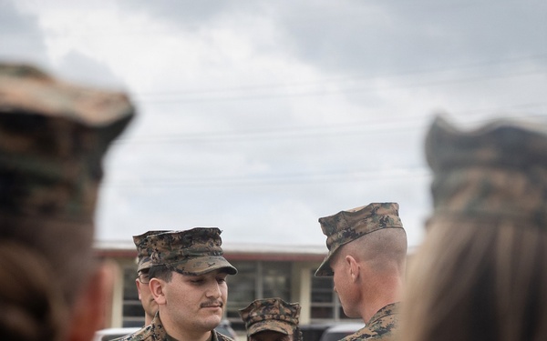 U.S. Marines Receive Navy and Marine Corps Achievement Medal From 3rd Marine Division Commanding General