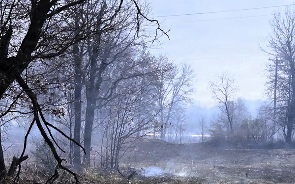 April 2026 prescribed burn operations at Fort McCoy