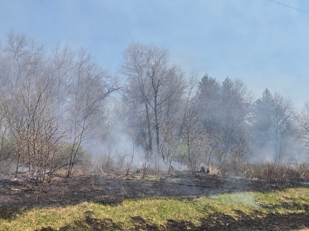 April 2026 prescribed burn operations at Fort McCoy