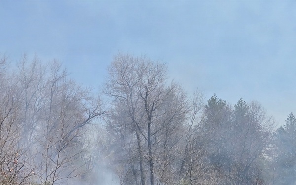 April 2026 prescribed burn operations at Fort McCoy