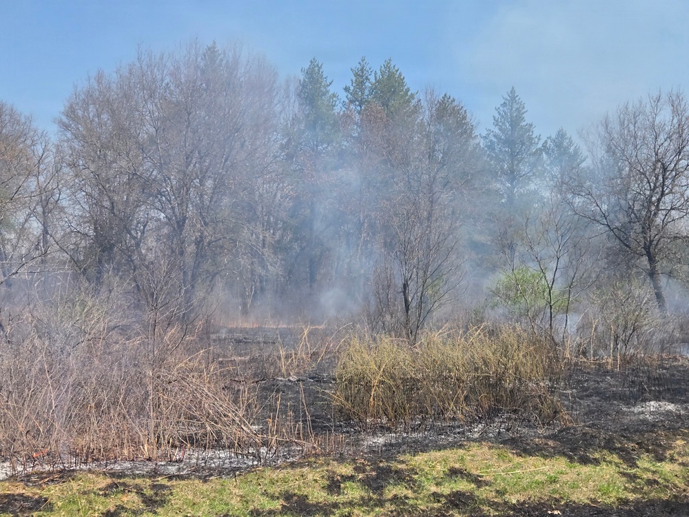 April 2026 prescribed burn operations at Fort McCoy