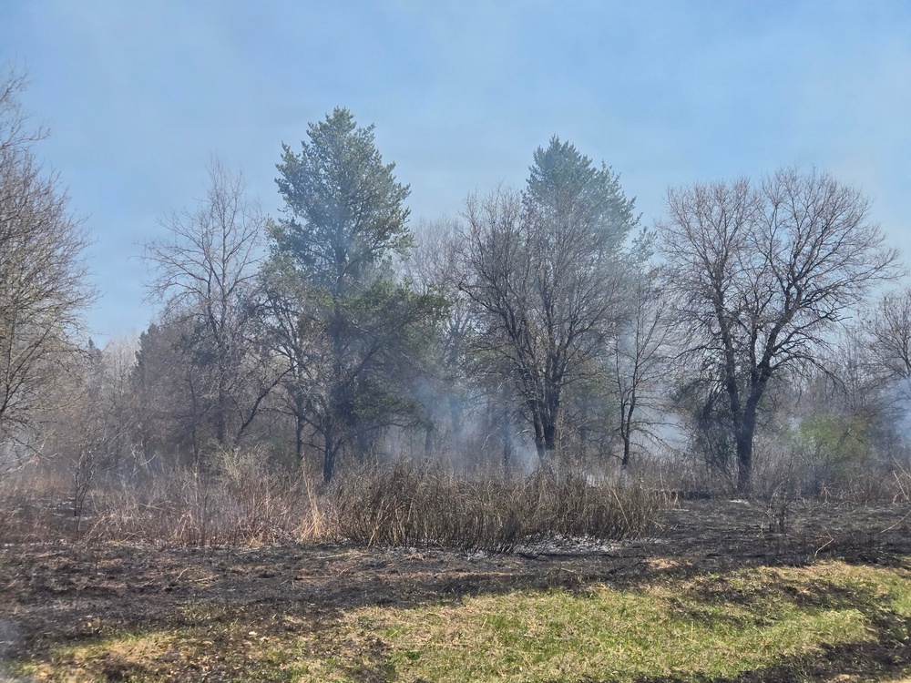 April 2026 prescribed burn operations at Fort McCoy