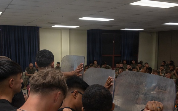 U.S. Marines with 2nd Bn., 5th Marines participate in non-lethal weapons course
