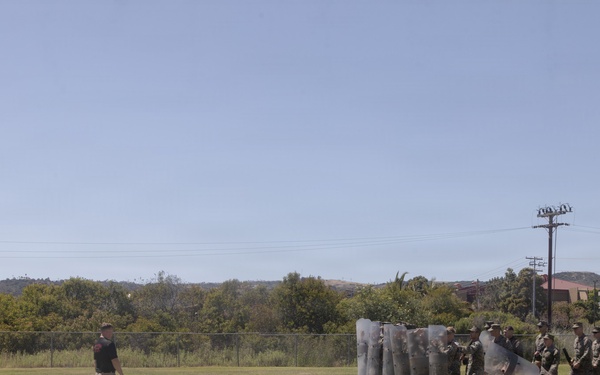 U.S. Marines with 2nd Bn., 5th Marines participate in non-lethal weapons course