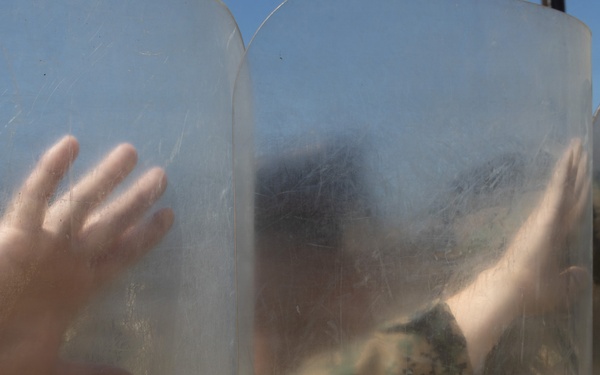 U.S. Marines with 2nd Bn., 5th Marines participate in non-lethal weapons course
