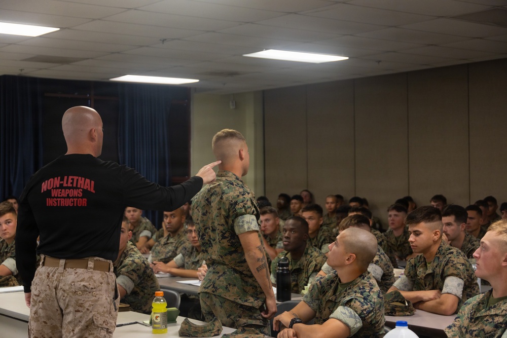 U.S. Marines with 2nd Bn., 5th Marines participate in non-lethal weapons course