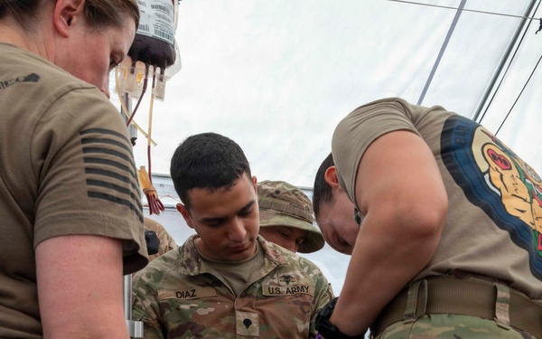 Balikatan 2026: 25th ID medics are trained on blood transfusions by 848th FRSD before a live fire exercise in the Philippines