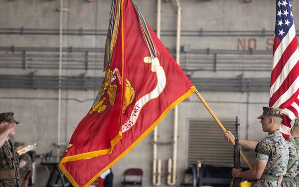 Col. Daniel Schierling relinquishes command of VMM-262 to Lt. Col. Derick E. Staffenson