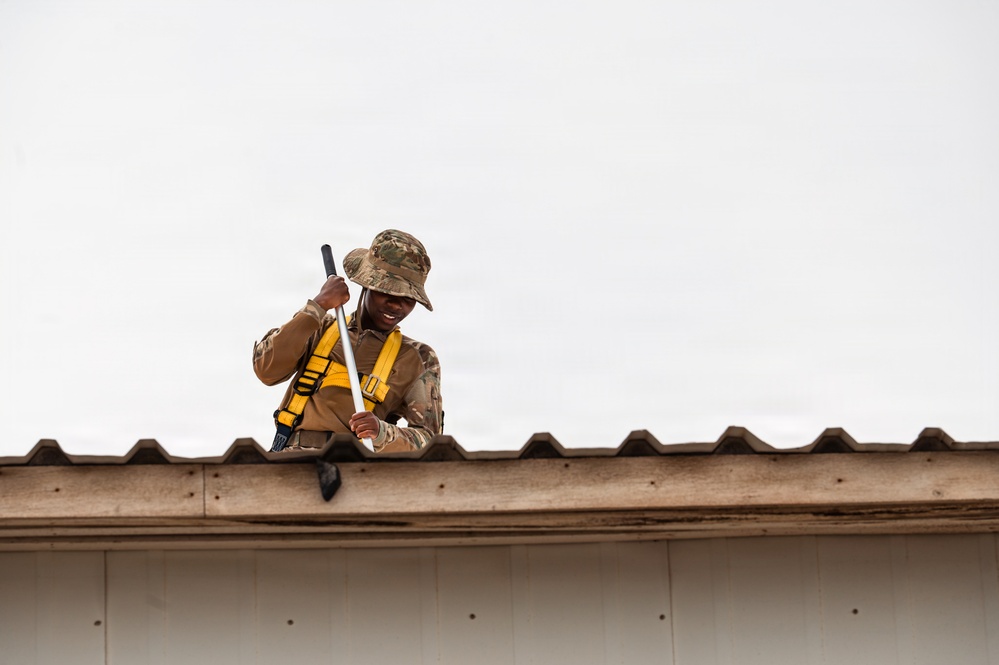 CE Airmen repair dorm roof