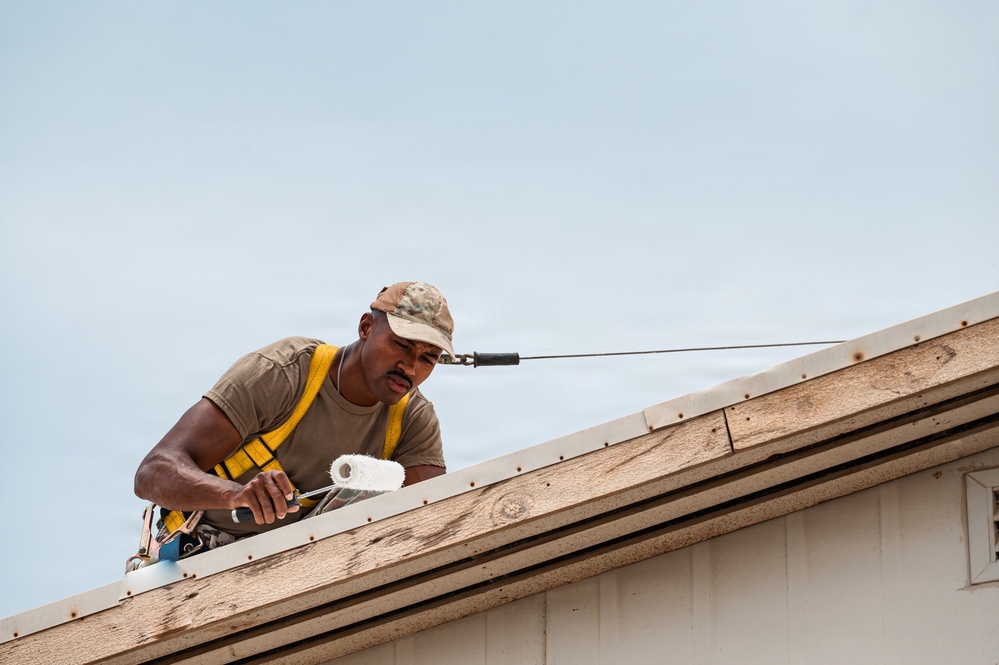 CE Airmen repair dorm roof