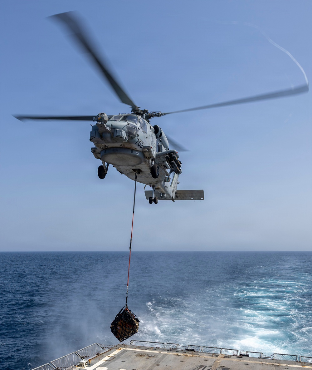 Delbert D. Black Conducts a Vertical Replenishment-at-Sea