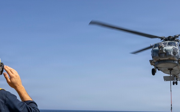 Delbert D. Black Conducts a Vertical Replenishment-at-Sea