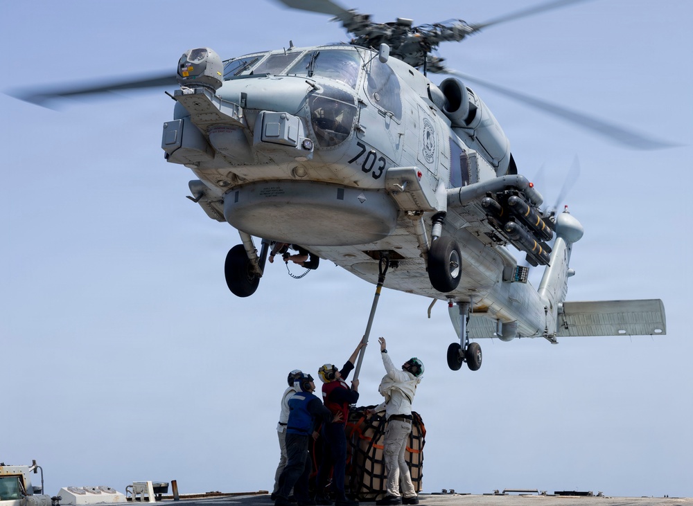 Delbert D. Black Conducts a Vertical Replenishment-at-Sea