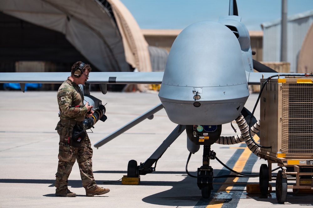 U.S. Army MQ-1 takes off