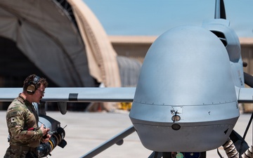 U.S. Army MQ-1 takes off